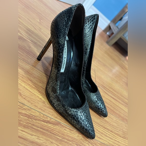 Snakeskin leather Manolo Blahnik size 36 - Picture 2 of 6
